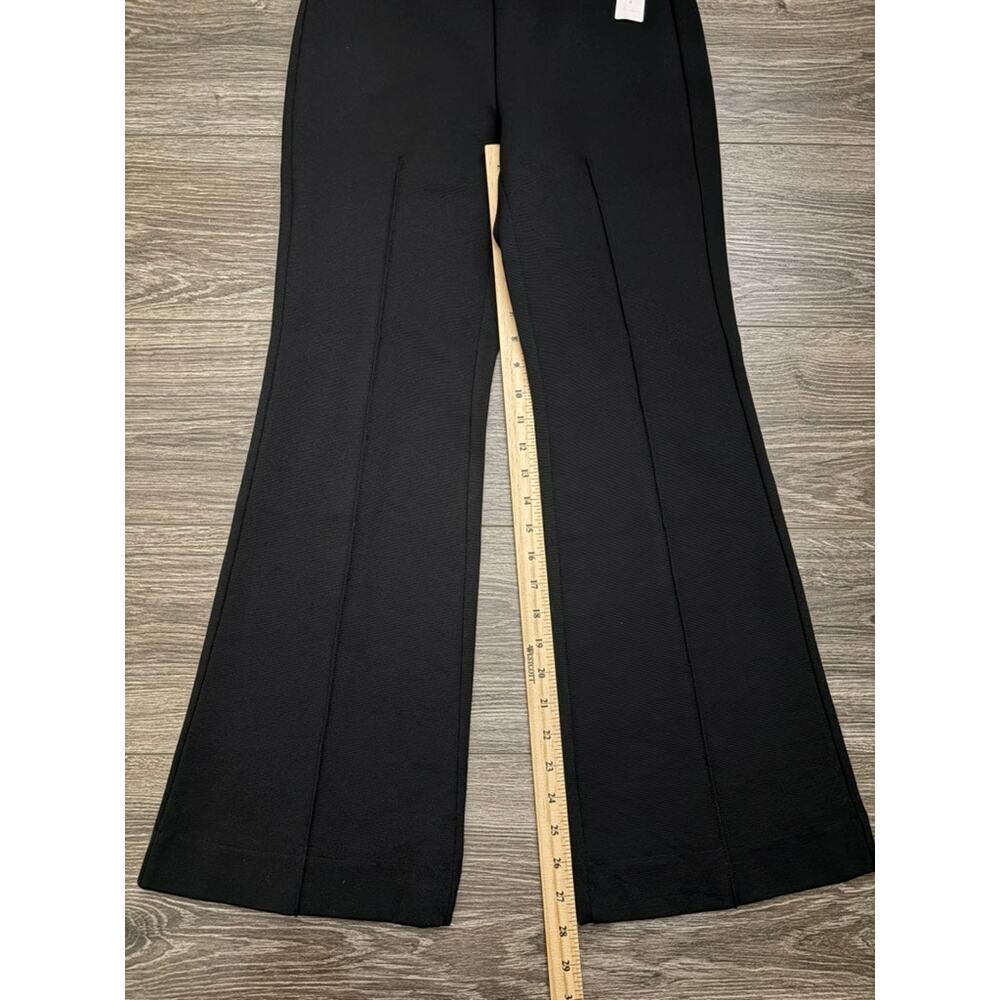 Maeve Anthropologie Soft Knit Seamed Flare Pants Pull On Black ST - Picture 2 of 10